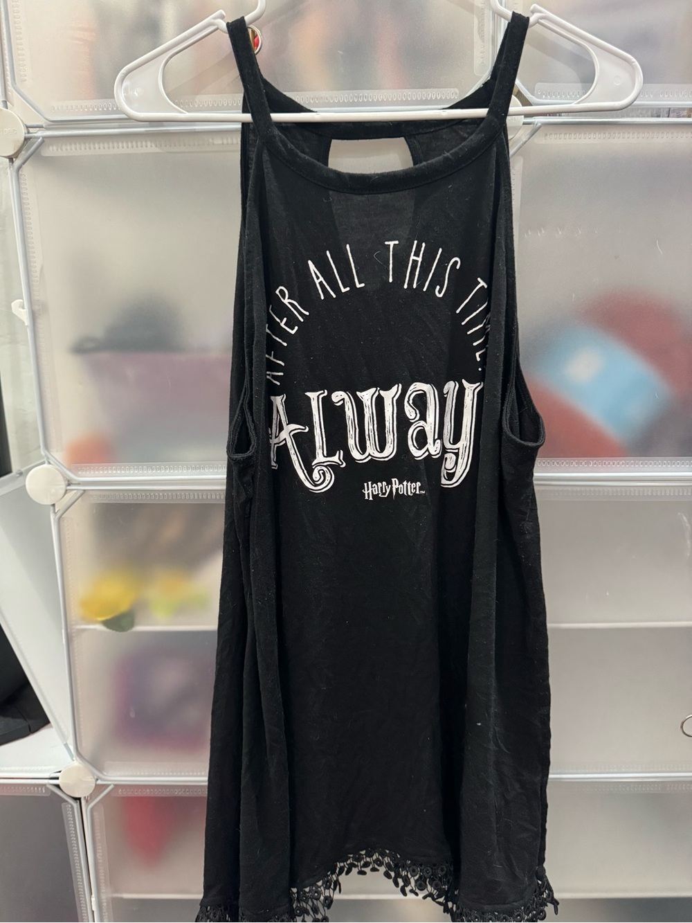 Harry Potter Black Tank Top w eyelet detail
